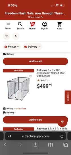 Retriever 6x5x10ft kennel