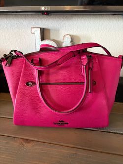 Coach Pink Pebbled Leather Satchel Handbag
