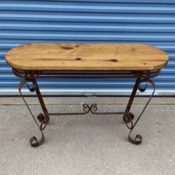 Solid Wood & Iron Entry/Console Table