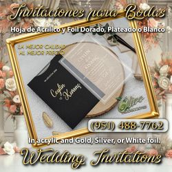 Invitaciones en Acrilico y Foil