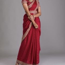 Saree with Belt / Traditional Indian Wedding Outfit 