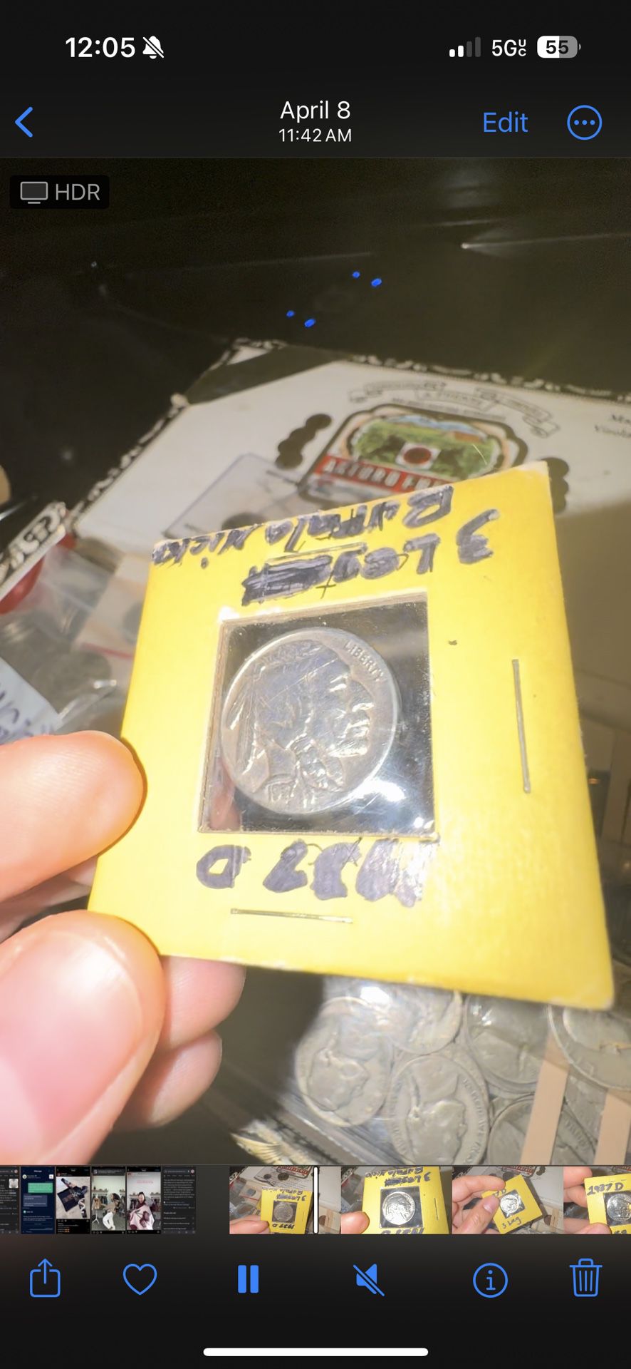 1937 D Buffalo Nickel 3 Legged Buffalo Coin