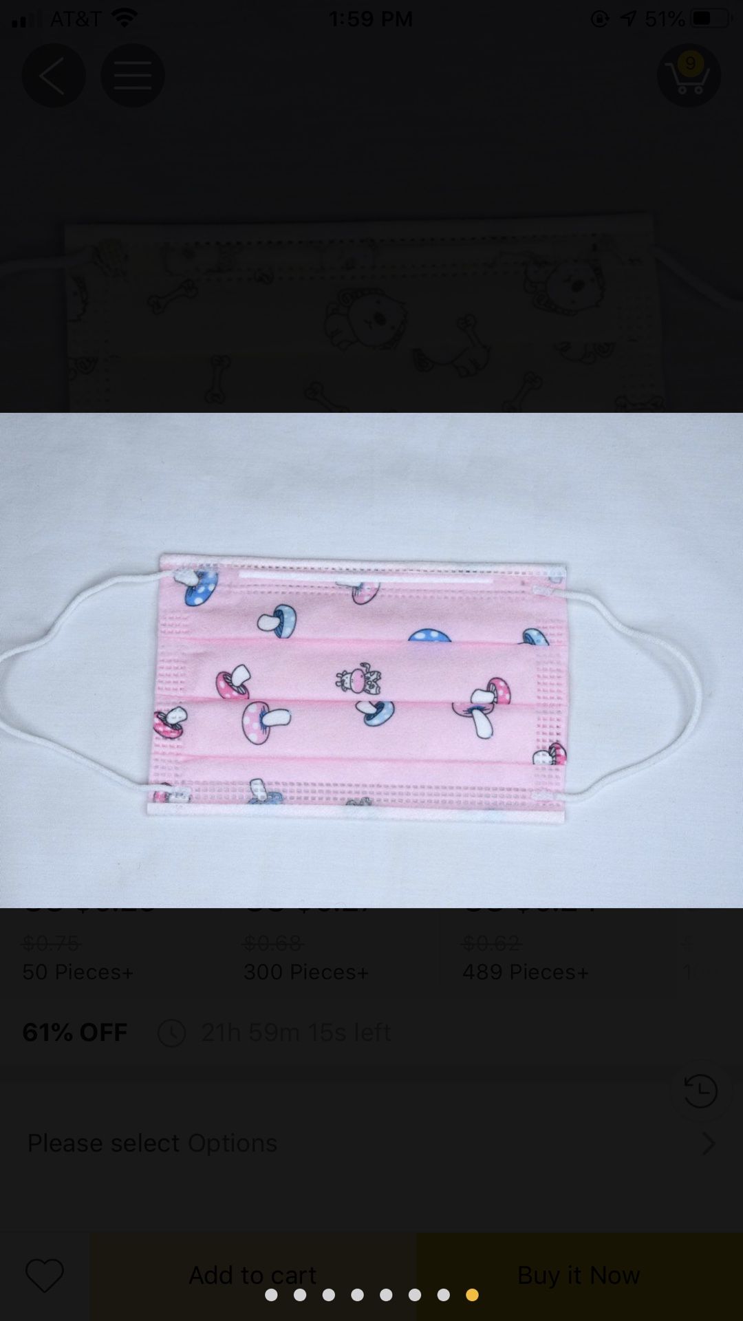 Adult kids / child disposable face mask