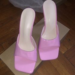Pink Squared Heels