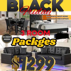 New Three Room Package With Free Delivery 