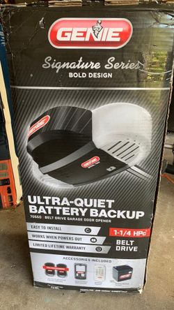 Signature Series 1-1/4 HPc Ultra- Quiet Belt Drive Garage Door Opener With Battery Backup