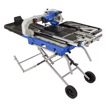 KOBALT 15-Amp 10-in Corded Sliding Table Tile Saw with Stand (Charger Not Included)