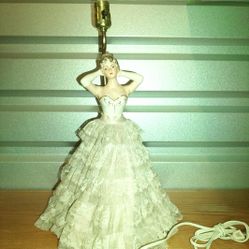 Vintage 1950s Figural Porcelain Lady Bust Boudoir Vanity Lamp Nightlight 20