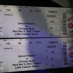 Pistons vs Bulls tickets 