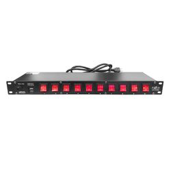 ProX X-PC10USB 10 Plug Rack Mount Power Distribution Switch with 2 USB Charging Ports