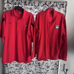 2 Georgia Bulldogs Nike Dri-fit Shirts Size Large 