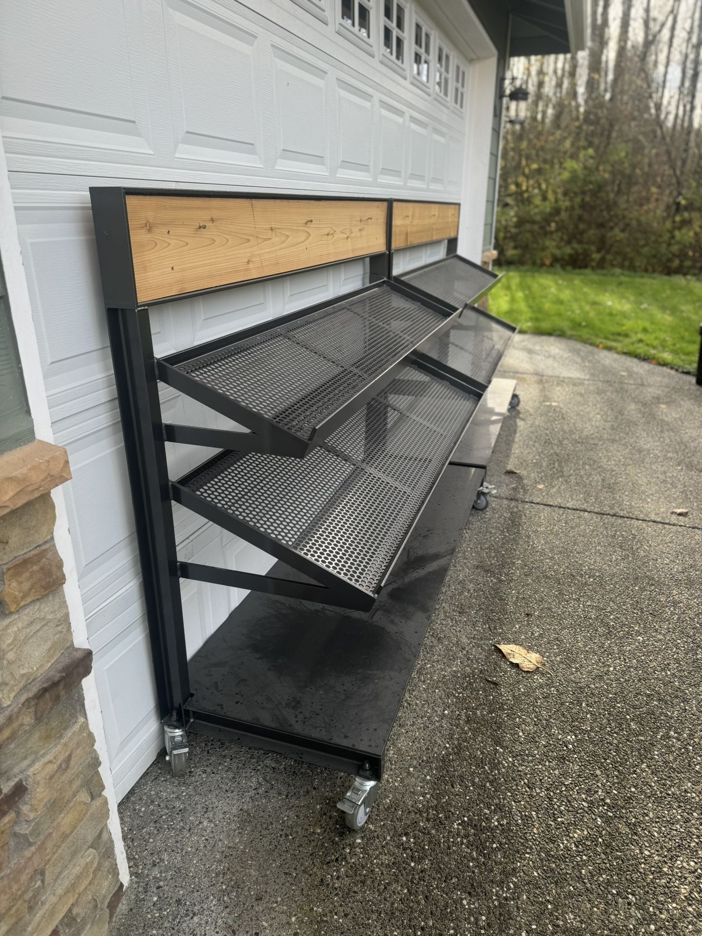 Custom 3 Tier Heavy Duty Steel Powder Coated Open Shelfs Shelving Garage Market Business Product Shop Organize Storage Rack Tools
