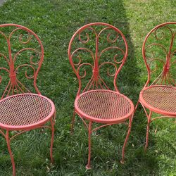 Three Ice Cream Parlor Chairs 