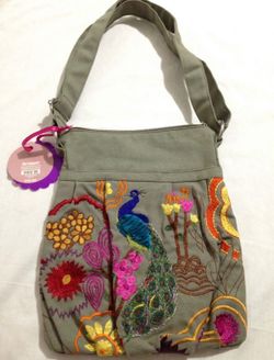 Beautiful Stitched Peacock Crossbody