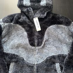 Trendt Ash Black Fleece Jacket Mens Large NEW WITH TAGS $145 MSRP