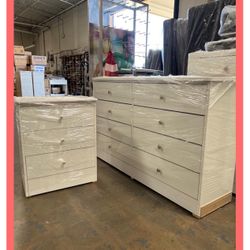 Dresser / Eight drawers dresser and nightstand