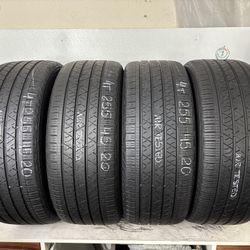 Set 4 Tires 255 45 20 Continental Crosscontact Lx Sport High Tread No Repairs