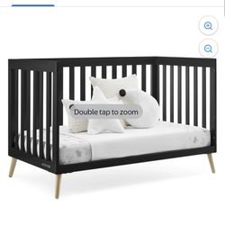 Black Delta Crib and Nice Breathable Crib Mattress 