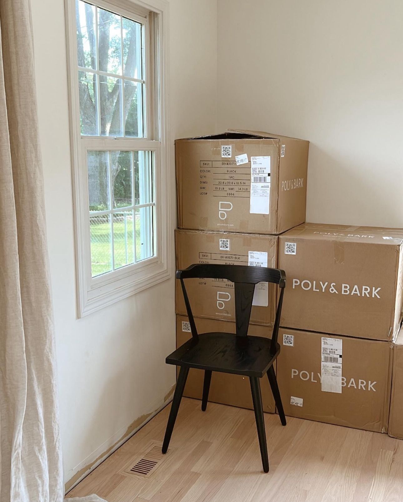 Black Solid Wood Dining Chair
