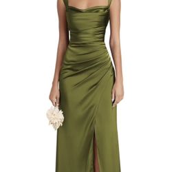 Olive Green Size 8 Bridesmaid Dress $100.00