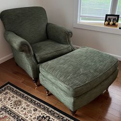 Green Armchair With Ottoman - very comfortable!