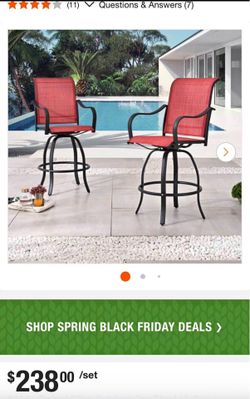 Swivel Sling Outdoor Bar Stool (2- Pack) $100