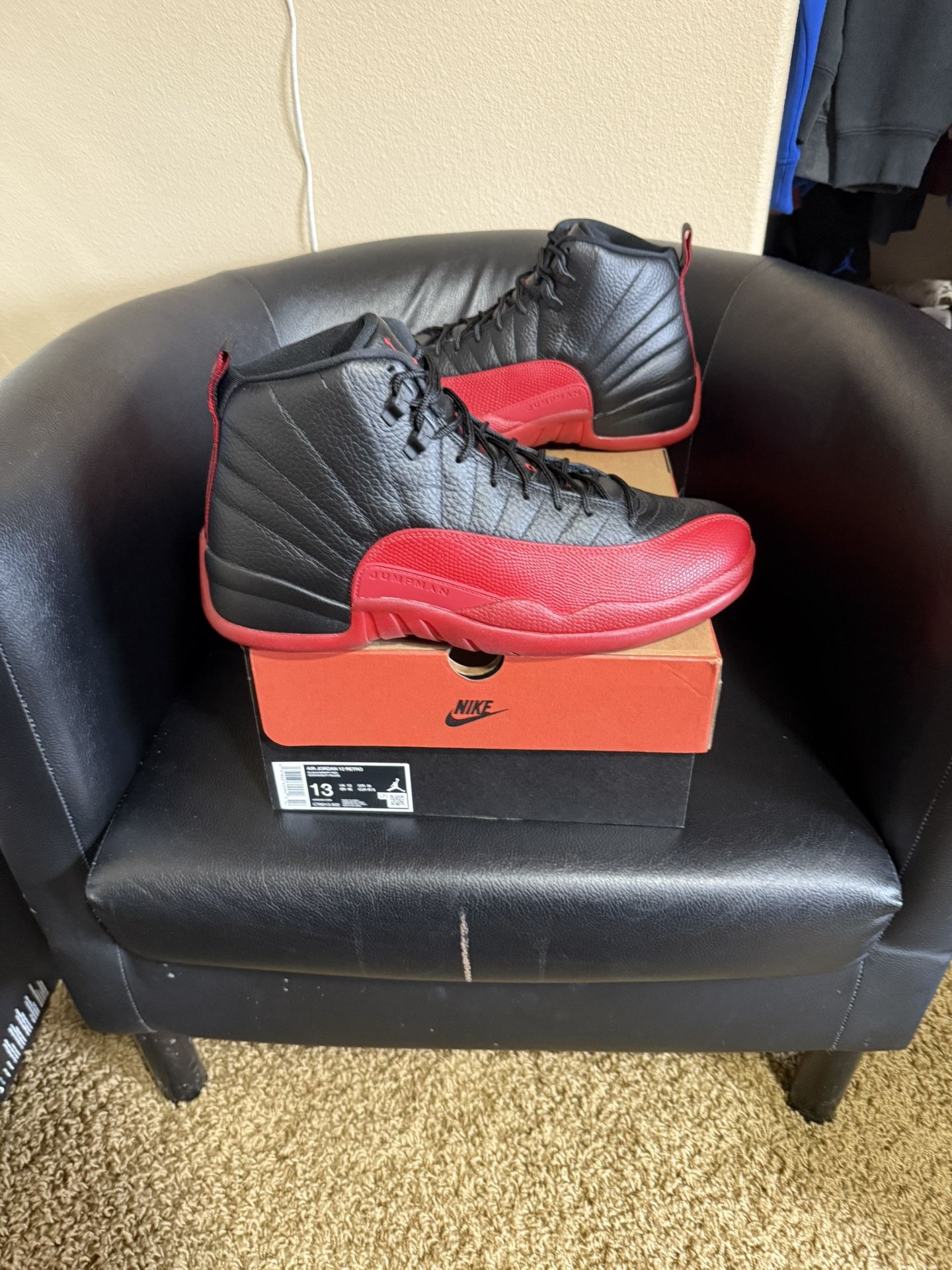 Brand new Air Jordan Flu Game  12’s size 13 with original box and proof of purchase.