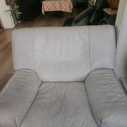 White Leathed Living Room Set