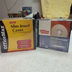 New 10 pack of 52x cd- R. Printable and 25 pack of cases