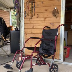 Beautiful Red Folding Wheel Chair
