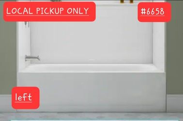 ➿️ Maui 60 in. x 30 in. Alcove Soaking Bathtub with Left Drain in White #6658