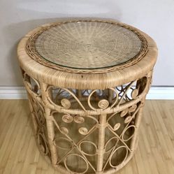 Rattan Bamboo Wicker Round Table