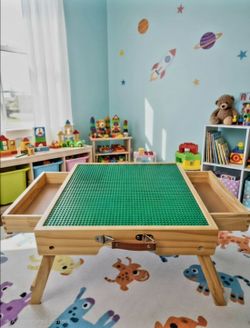 Imaginarium Creation Lego Wooden Play Activity Table Two Sided Ages 3-8 22"×12"
