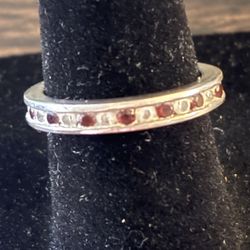 Vintage Eternity Ring Garnet 