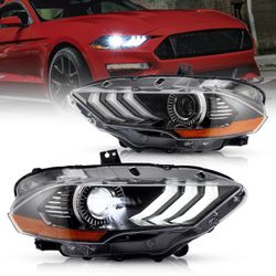 New LED Headlights For 2018-2023 Ford Mustang OE Style Front Lights Assembly