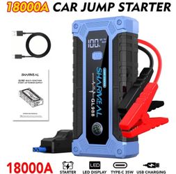 [Portable Battery Booster] SHARMEAL 16000-20000A 12V Car Jump Starter, for All Gasoline And Up to 12L Diesel Engines, Portable Battery Booster with Sm