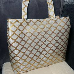 Gold and Cream Tote Bag