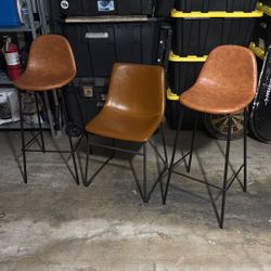 3 Chairs Brown Matching. 35 OBO located In PB 