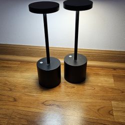 Modern USB Rechargeable Table Lamps – Set of 2 (Black)
