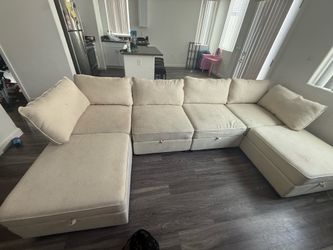 Beige Sectional couch