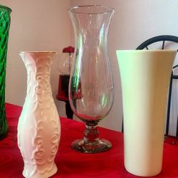 Flower Vases. All 3  For $8 or $3 each. No chips or cracks.  P/U YUCAIPA.  NO SHIPPING AVAILABLE 