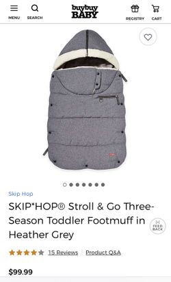 SKIP*HOP® Stroll & Go Three-Season Toddler Footmuff in Heather Grey