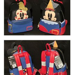 Disney Loungefly “Brave Little Taylor” Mickey & Minnie Mini Backpack SET (NWT) 