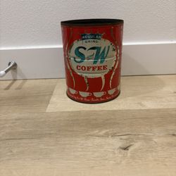 Vintage Coffee Can Flower Vase 