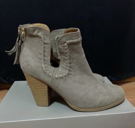 Faux Suede Pointy Toe Side Cut Out Booties from Quipid