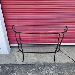 Pottery Barn Glass & Iron Console Table Sofa Entry Table
