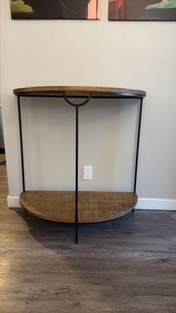 Half Moon Console Table with Lower Shelf
