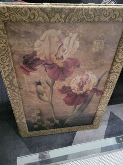 Vintage Floral Iris Framed Wall Art