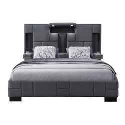 Global Furniture USA Oscar Dark Grey Queen Bed
