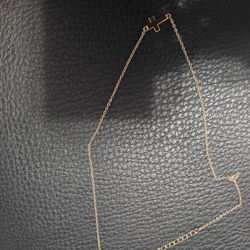 Gold Plated Necklace With Small Cross